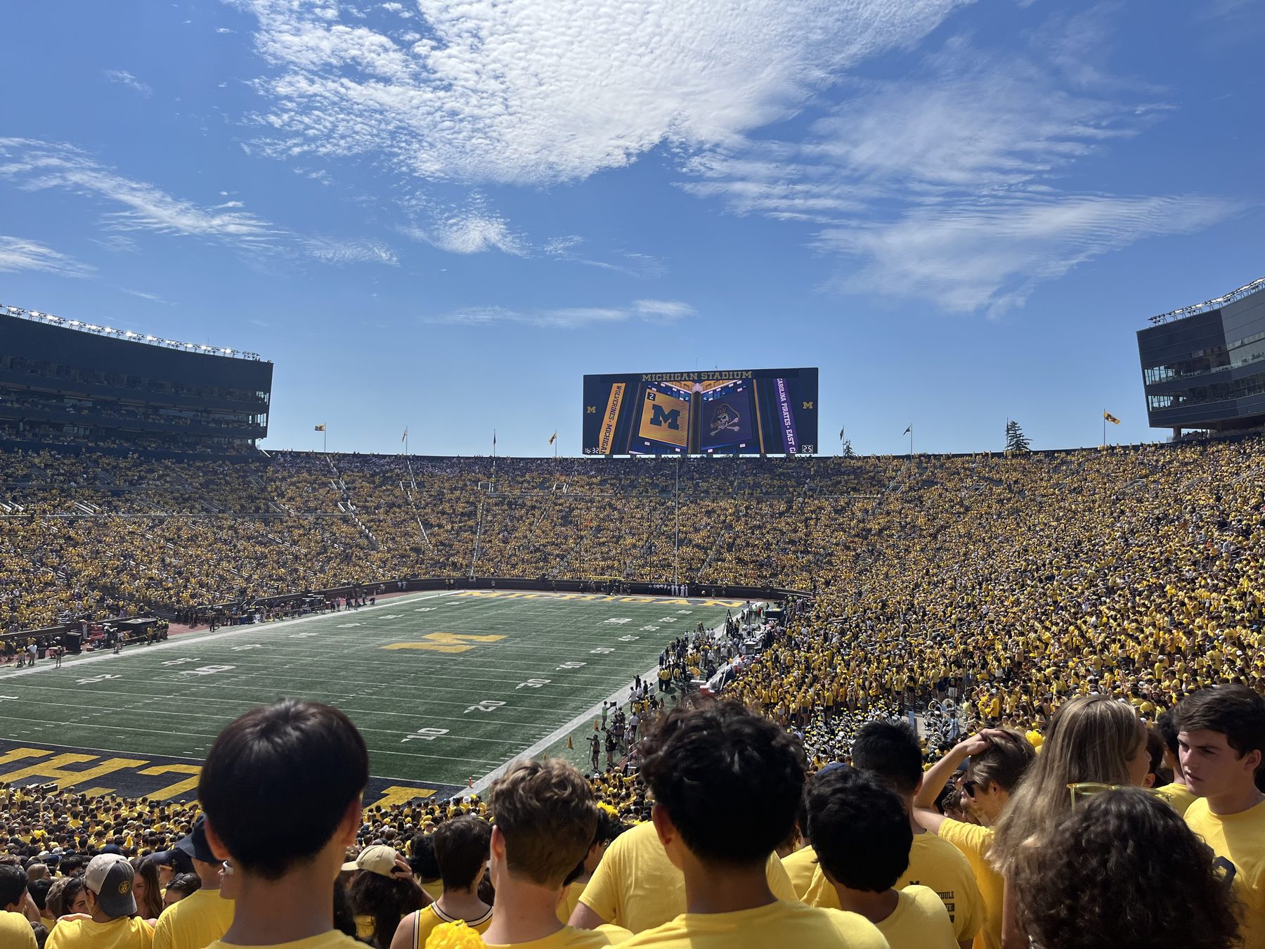 Michigan Stadium during a maize-out game