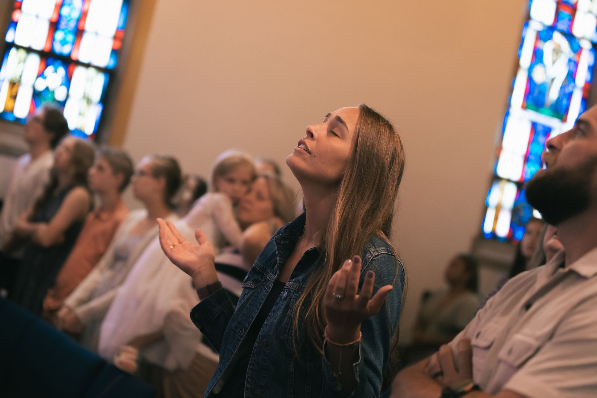 Hands raised during worship